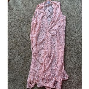 Lularoe Joy Lace Vest - Pink/Blush